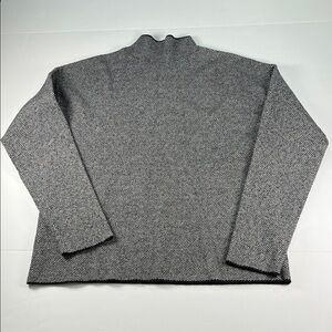 Tahari Gray Herringbone Mock Neck Sweater Sz SP